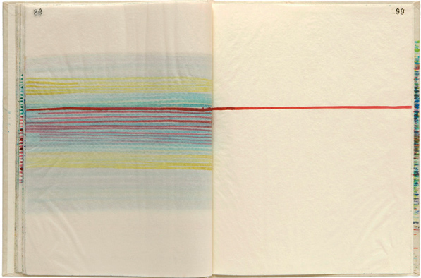 Bilderserie starten... Watercolour Lines 2003 – 2005, 32 Blätter, 29,6 x 24 cm, Aquarell auf numeriertem Seidenpapier, Hardcover Elfenbein