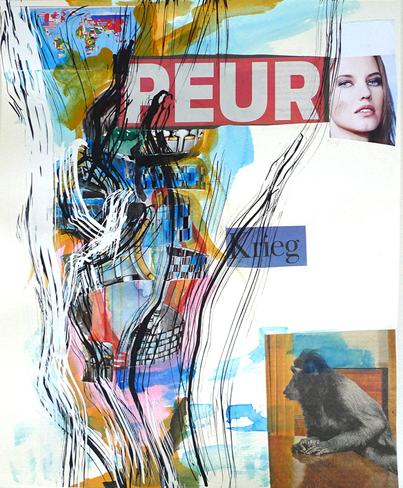 PEUR, 2016 - 29 x 35 cm - Collage, mixed media, paper