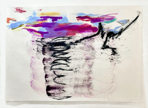 Das Summen der Weltlegende 2024/25 Gouache, Paintstik on Hanji Paper 150 x 215 cm