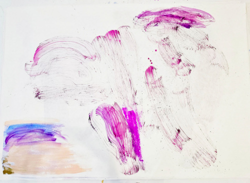 THE MOVING SILENCE - Mystic Winds from the Kyoto Hills 2024 Gouache on Hanji Paper 150 x 215 cm