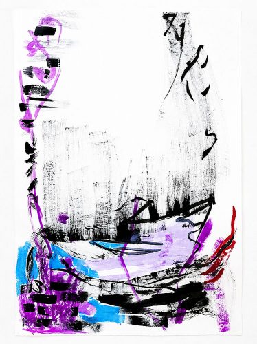 Die Knechtschaft der Welt 2025 Watercoulors, ink on Hanji Paper 215 x 150 cm